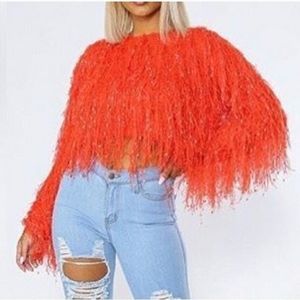 Small/medium orange fringe jacket